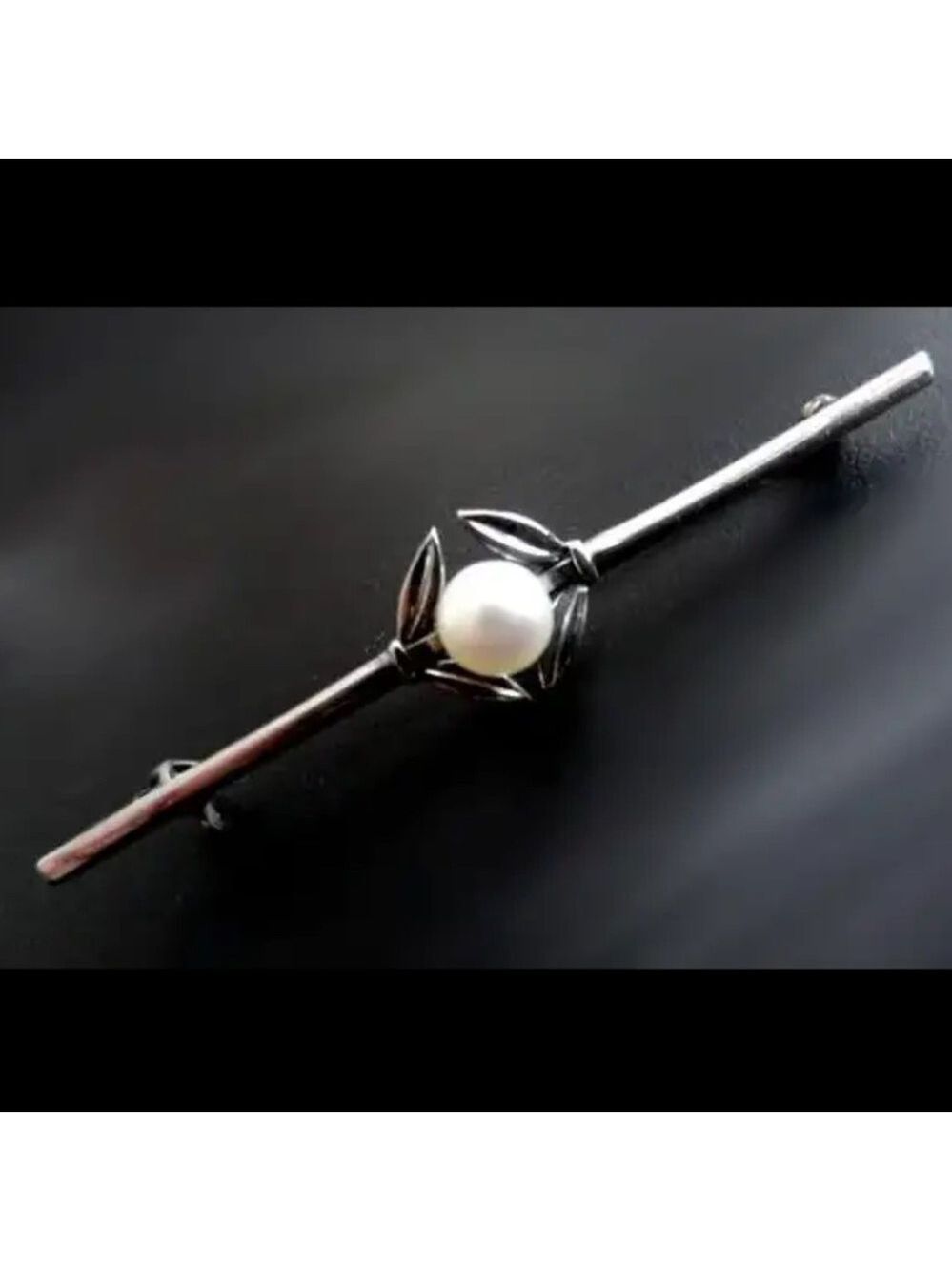 Mikimoto Sterling Cultured Pearl Brooch 6mm Pearl